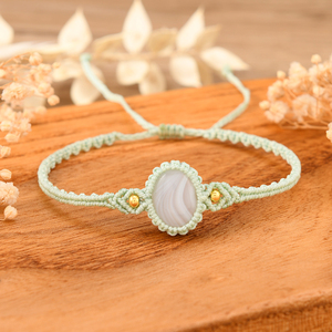 Braccialetto Unisex Regolabile in Corda Intrecciata con Cristallo Naturale Ovale di Labradorite, Gioiello Curativo in Quarzo - Product Image 4