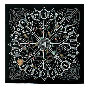 49*49cm nórdico vikingo pirata <span class=keywords><strong>Lun</strong></span> orígenes árbol fundición Ru Nitaro mantel Altar paño - Product Image 1