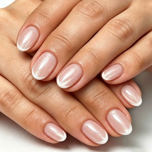 32 <span class=keywords><strong>Uñas</strong></span> Postizas Francesas <span class=keywords><strong>Blancas</strong></span> Minimalistas con <span class=keywords><strong>Rayas</strong></span> Doradas 3D, <span class=keywords><strong>Uñas</strong></span> a Presión, <span class=keywords><strong>Uñas</strong></span> Artificiales, <span class=keywords><strong>Uñas</strong></span> Postizas Personalizables - Product Image 1