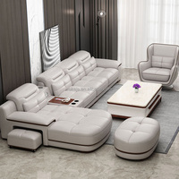 Nouveau Design Canapé en Cuir Multifonctionnel Canapé d'Angle Intelligent en Cuir de Luxe Avec Son USB Moderne Canapé en Forme de L 1 2 6 7 Places