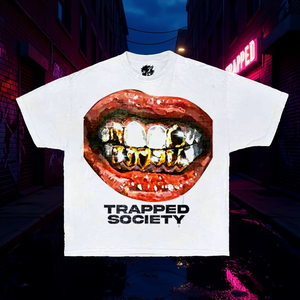 Camiseta Gráfica Trapped Society para Hombre, Cuello Redondo, Manga Corta, 100% Algodón, Estilo Urbano, Estampado, Corte Jersey - Product Image 2