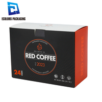 Boîte d'emballage rectangulaire en carton recyclable pour capsules de café K-cup, 12 ou 24 dosettes, en carton couché pour boissons