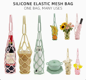 PEIQUAN - Posavasos <span class=keywords><strong>de</strong></span> Silicona Multifuncional, Bolso <span class=keywords><strong>de</strong></span> Almacenamiento Transformable, Regalo <span class=keywords><strong>de</strong></span> Verano, Cesta para Transportar Té con Leche, Vino y Bebidas al Aire Libre - Product Image 4