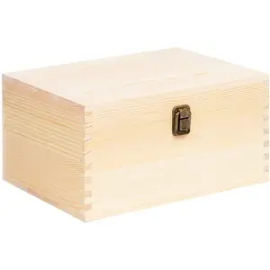 Customized rectangular natural wooden craft box wooden box packaging