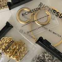 Emballage de bijoux réutilisable avec logo personnalisé, petit sac en plastique PVC givré pour boucles d'oreilles, collier, bijoux, avec fermeture éclair noire