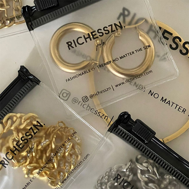 Custom Logo Reusable Zip Lock Jewellery