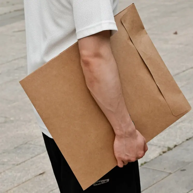 Sacchetti di carta con fondo a punta di alta qualità sacchetti per buste Kraft borse per la spedizione sobre HDPK