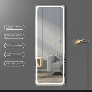 Espejo de pie LED moderno, hecho a mano, ecológico, sin marco, de cuerpo entero, con pantalla táctil y luz regulable, ideal para el hogar y el dormitorio. - Product Image 1