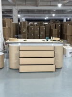 Buffet en bois massif multicouche courbé avec placage noyer, meuble TV réglable, console de rangement pour salon