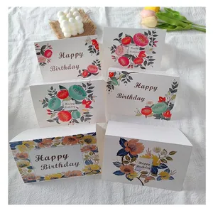 6 Vel/Set Bloemenwinkel Bakken Prachtige Uitnodigingsbrief Bedankje Kaart Gelukkige Verjaardag Wensenkaart