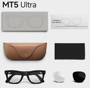 Lunettes Intelligentes MT5 ULTRA AI <span class=keywords><strong>avec</strong></span> Caméra 8MP, Étui de Recharge, WiFi6, Traduction IA, Commande Vocale et Verres Anti-lumière Bleue - Product Image 2