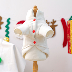 Giáng sinh lớn Mũi Đỏ nai sừng tấm trắng ngắn chó trang phục dễ thương chó mèo quần áo 2025 mùa thu mùa đông sang trọng vật nuôi phụ kiện quần áo - Product Image 6