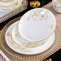 Vaisselle en Porcelaine Fine – Ensembles Personnalisables Luxe Léger Élégance Vintage Peints à la Main Compatibles Micro-ondes