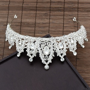 Corona de Perlas de Cristal Hecha a Mano para Novia, Accesorios para Vestido de Novia, Diadema Coreana al por Mayor - Product Image 4