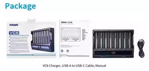 <span class=keywords><strong>Xtar</strong></span> Vc8 Slimme Batterijlader 8-kanaals Lcd-Scherm Voor 18650 21700 1.2V Aa/Aaa Lithium Li-Po Nimh Met Led-Display Voor Camera 'S - Product Image 5