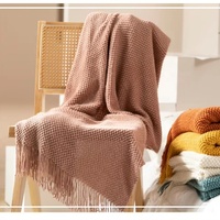 Jeté en tricot de qualité supérieure, doux et moelleux, avec franges, pour canapé, lit, décoration, chaud et confortable, textile de maison pour toutes les saisons