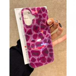 Custodia per cellulare con stampa leopardata viola per <span class=keywords><strong>iPhone</strong></span> 16 15 Plus 17 Pro Max, cover posteriore antiurto con motivo a vortice, stile INS - Product Image 4