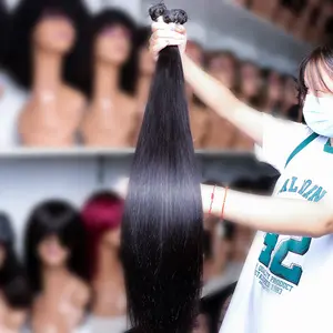 Fascio di capelli umani all'ingrosso 8A 10A 12A 15A fornitore di capelli brasiliani vergini di visone capelli umani allineati con cuticole vergini grezze