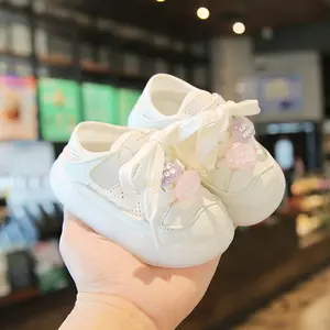 Spring Baby Basic Sneakers Breathable Shoes For Kids Simple Style Bowknot Shoes For Baby Girl Sneakers