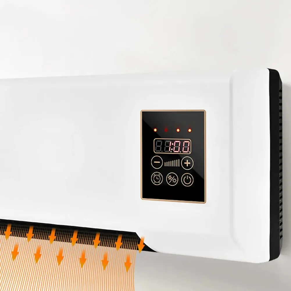 Mini Wall Mounted Mini Cooling and Heating Mini Air Fan 1800W Small 2-in-1 Air Conditioner with Remote Control for Home