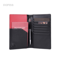 Dompet paspor, dompet paspor, aksesori perjalanan kulit PU penghalang RFID, penutup paspor dengan Logo murah