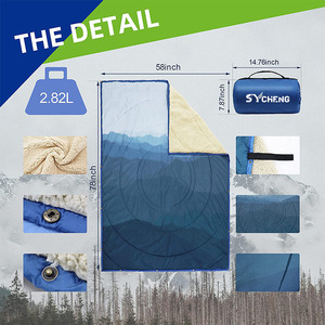 Manta de Camping Acolchada para Exteriores, con Forro Sherpa, Impermeable, Ultraligera, Cálida para Clima Frío, Relleno de Poliéster, Lavable a Máquina - Product Image 2