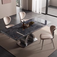 Chaise de salle à manger minimaliste italienne de luxe ergonomique en acier inoxydable et cuir PU, design moderne pour hôtel et restaurant