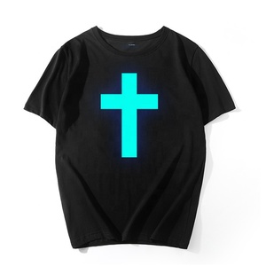 Di Vendita caldo T-Shirt Luminosa di Notte di Illuminazione di <span class=keywords><strong>Cotone</strong></span> Nero di Modo LED Flash Tee Shirts Divertente Attività Vestiti - Product Image 5