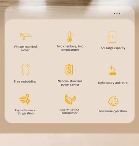 <span class=keywords><strong>Mini</strong></span> Réfrigérateur Portable Style Rétro avec Congélateur Supérieur 72L, Top des Ventes pour Maison ou Hôtel - Product Image 3