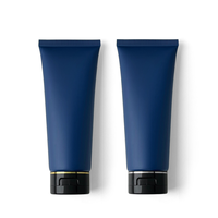 Tube cosmétique souple en PE bleu foncé mat de 100 ml avec bouchon à clapet, idéal pour le nettoyant visage et la crème pour les mains, personnalisable avec votre logo – Vente en gros