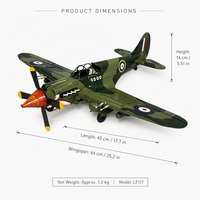 Modèle d'avion de chasse vintage en fer fait main, grand ornement décoratif pour la maison, cadeau