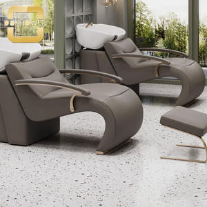 Bellezza soggiorno massaggio Shampoo tavolo per testa curva Spa Shampoo letto con lavandino in ceramica bianca sedia Shampoo - Product Image 2