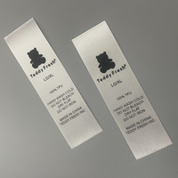 Étiquette personnalisée en polyester imprimée pour vêtements, étiquette d'entretien en coton, étiquette d'avertissement de lavage, étiquettes en satin, étiquette d'entretien du linge