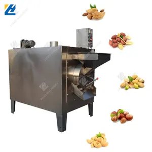 Sıcak satış elektrikli gaz fıstık kavurma makinesi endüstriyel fındık tohumları kavurma makinesi 120 kg endüstriyel kahve kavurma