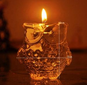 Made Clear Hand Blown Cute Heat Resistant <strong>Owl</strong> Shape Glass Oil Burner <strong>Candle</strong> <strong>Holder</strong> Glass Handicrafts for Home Decoration - Product Image 6