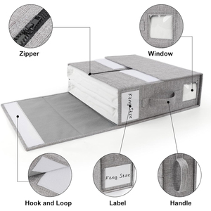 4 packs d'organisateurs de draps de lit Rangement pliable Organisateur de literie Bacs pour linge de placard Draps Set Folder Keeper avec fenêtre - Product Image 3