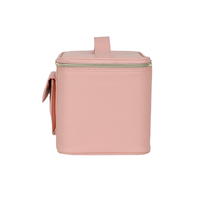 Sac de manucure UV rose avec poche à câbles Velcro, sangles élastiques, support métallique et interrupteur frontal, sac de maquillage avec lumière UV, trousse à cosmétiques