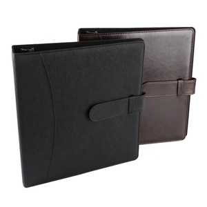 Henwei chất lượng tùy chỉnh PU da Chất kết dính thư mục tập tin nâu nâu Nhẫn lỗ bền Clip OEM ODM bao gồm chấp nhận tùy chỉnh nộp hồ sơ - Product Image 6