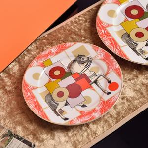 Assiette à steak de style occidental haut de gamme, exquise, pour hôtel, banquet, dessert, assiette ronde peu profonde en céramique - Product Image 1