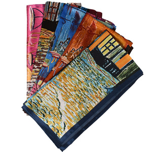 Écharpe instantanée pour femmes, motif ciel étoilé bleu de Van Gogh, nouvelle collection, style <span class=keywords><strong>arabe</strong></span>, Malaisie, polyester, mode, vente en gros - Product Image 4