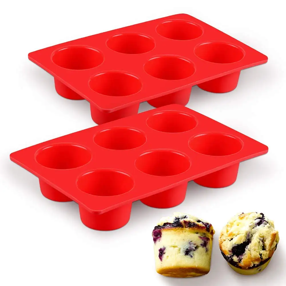 Teglia da forno per Cupcake in Silicone antiaderente da 6 tazze senza Muffin BPA