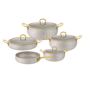 Juego de Ollas de Cocina de Hierro Fundido de 7 Piezas, Juego de Utensilios de Cocina Antiadherentes de Aluminio Fundido - Product Image 1