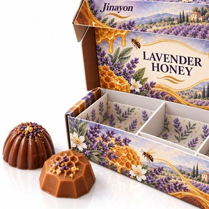 Individuelles Logo Lavendel-Honig-Schokoladen-Versandbox mit Trennwänden 350g/m² E-Welle Weißer Karton 6-Fächer Magnetverschluss Glänzend - Product Image 2