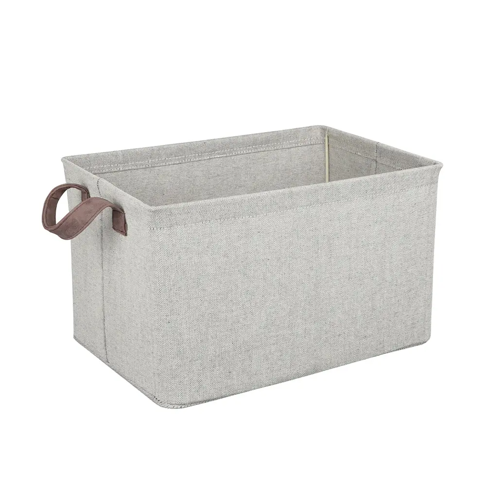 Lindon cesta de armazenamento de roupas, caixa de presilhas de couro macio