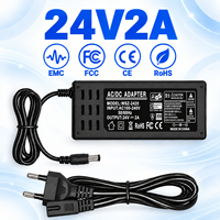 Adaptateur secteur de bureau à découpage haute efficacité 24V 2A 48W AC/DC personnalisé pour routeur et caméra CCTV, compatible prises UE, US, UK, AU