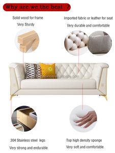 Sofá de madera personalizable con diseño de capa, sillón de 2 a 3 plazas - Product Image 5