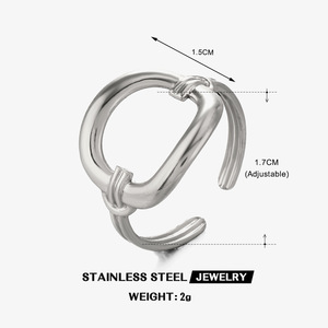 Anelli quadrati con struttura semplice anello cavo Versatile temperamento <span class=keywords><strong>femminile</strong></span> squisita galvanica gioielli in acciaio inossidabile - Product Image 6