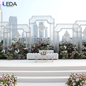 LEDA Outside Wedding Heavy Duty Transparent acrylic <b>Frame</b> Wedding Arch for wedding party <b>backdrop</b> decor - Product Image 3