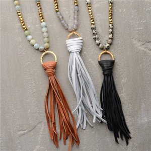 <span class=keywords><strong>Collana</strong></span> NM20672 in Stile Bohémien <span class=keywords><strong>con</strong></span> <span class=keywords><strong>Perline</strong></span> di Quarzo, <span class=keywords><strong>Lunga</strong></span> Nappa e Ciondolo <span class=keywords><strong>con</strong></span> Catena Placcata Oro - Product Image 1