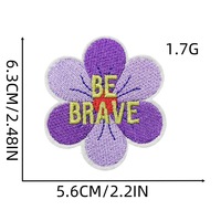 Patchs thermocollants brodés esthétiques violets en gros, appliques mixtes de dessins animés, cœurs, appareils photo et fleurs pour vêtements, sacs et décoration DIY